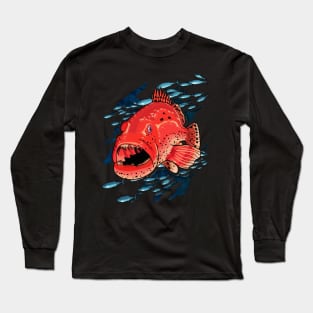 Grouper Fish Fishing Florida Spearfishing Gift Diving Tee Long Sleeve T-Shirt